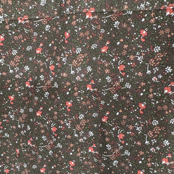 John Varvatos Mens Floral Button Down Shirt Large Brown Oxford - Picture 7 of 8